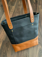 Load image into Gallery viewer, Everyday Brogue Tote - Navy Cognac
