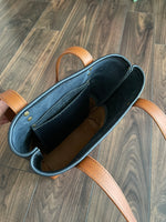 Load image into Gallery viewer, Everyday Brogue Tote - Navy Cognac
